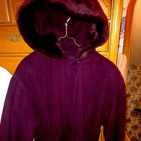 Herman Kay Dress Coat Burgundy Sz8 - Picture 1 of 5